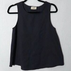 Everly Crop Boxy Gray Sleeveless Crew Neck Gray Size Small‎